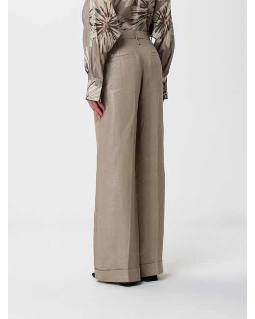 Brunello Cucinelli Natural Lurex Linen Palazzo Trousers