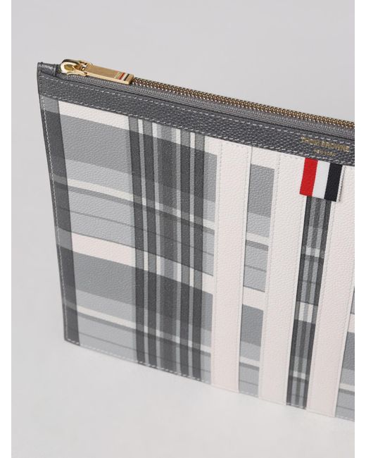 Thom Browne Metallic Grainy Leather Document Holder for men