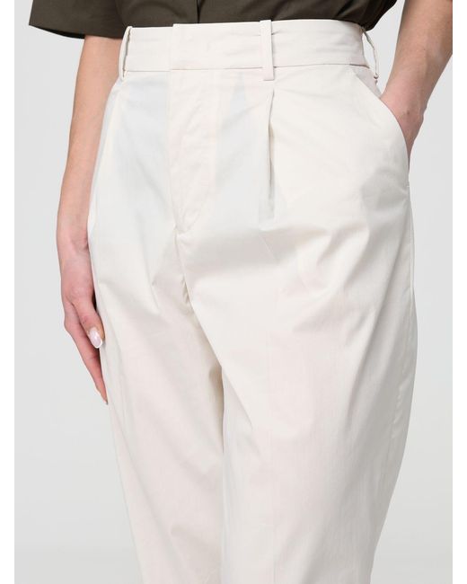 PT Torino White Classic Cotton Blend Trousers