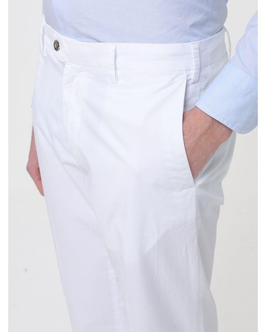 Mason's White Cotton Stretch Chino Trousers for men