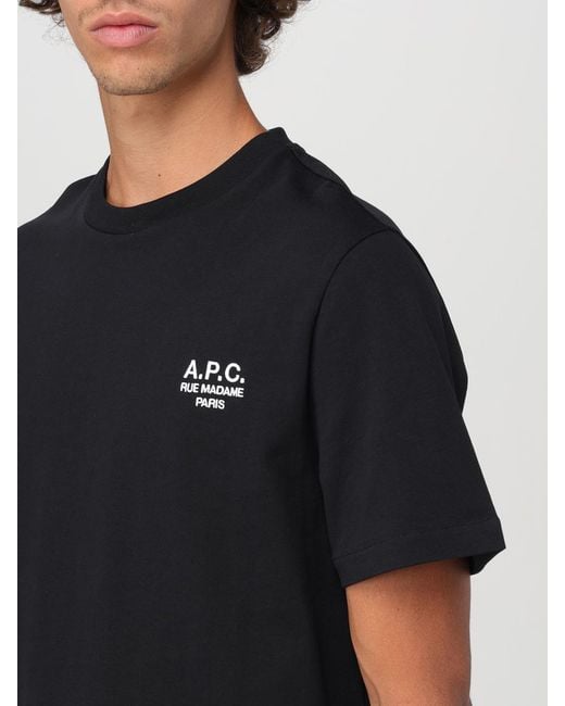 A.P.C. Black T-shirt for men