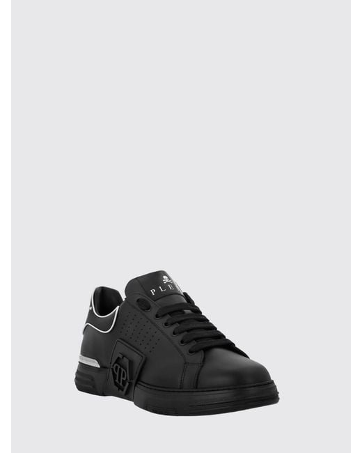 Philipp Plein Black Leather Sneakers for men