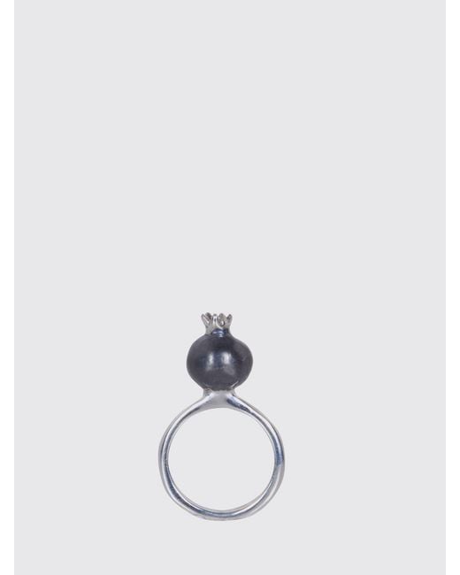Rosa Maria White Chromed Ring