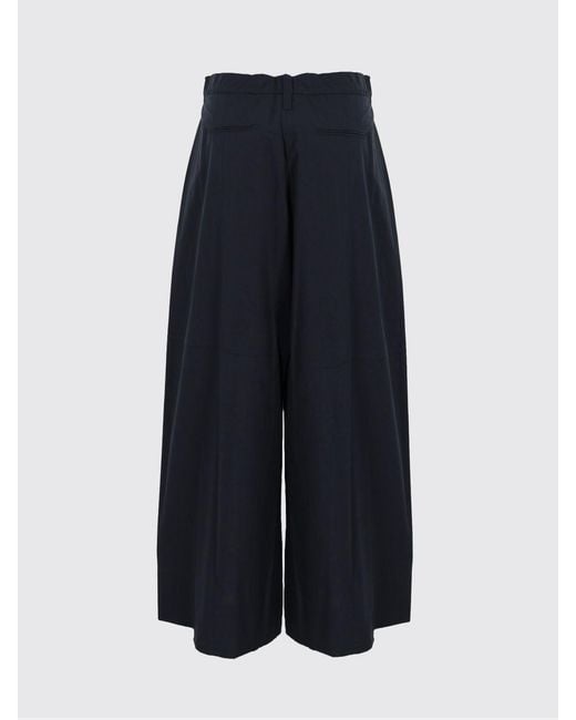 Max Mara Blue Cotton Cropped Trousers