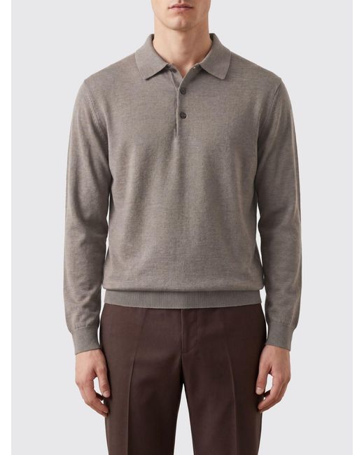Diana Studio Gray Knitted Polo Shirt for men