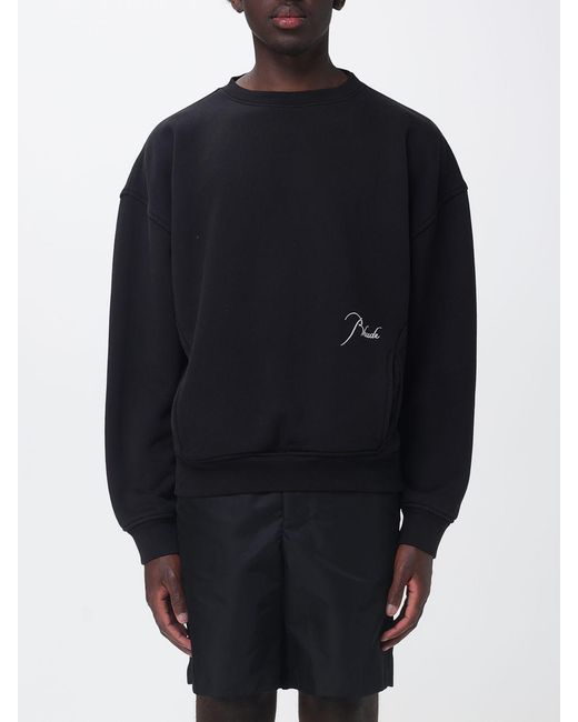 Rhude Blue Cotton Crewneck Sweatshirt With Logo for men