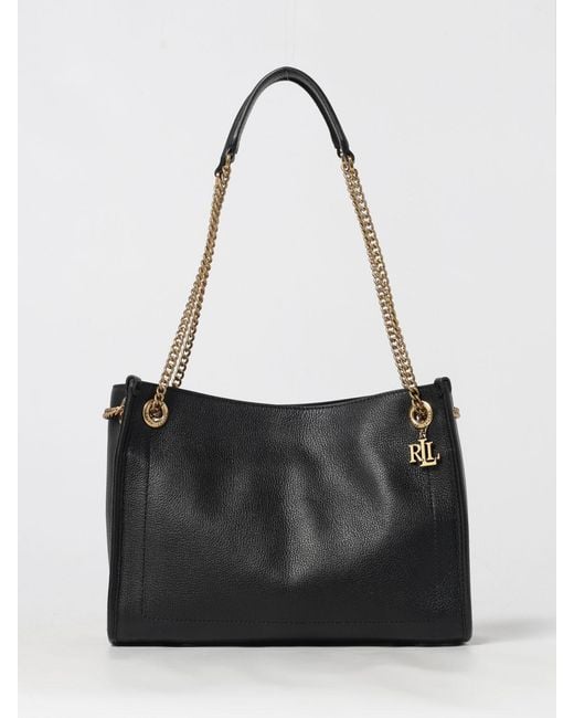 Ralph Lauren Black Grained Leather Lauren Bag Ralph Lauren