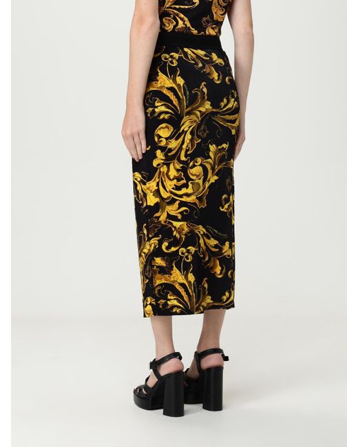 Versace Jeans Couture Metallic Barocco-Print Midi Skirt