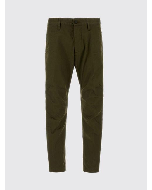 DSquared² Green Stretch Cotton Chino Trousers for men
