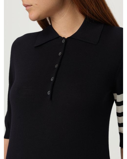Thom Browne Black Wool Polo Shirt