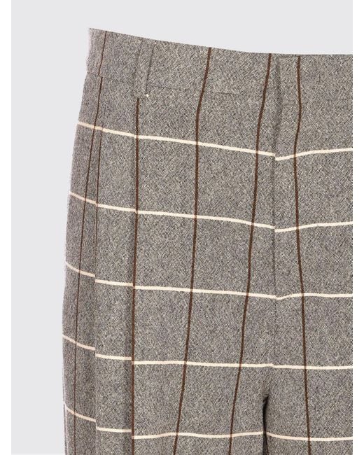 Valentino Gray Check Virgin Wool Trousers for men