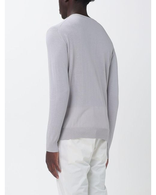 Ballantyne Gray Basic Cotton Crew Neck Sweater for men