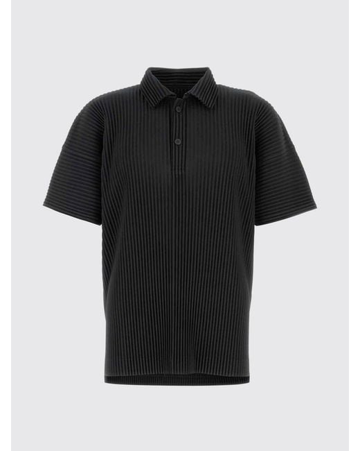 Homme Plissé Issey Miyake Blue Homme Plissé Issey Miyake Short-Sleeved Pleated Crêpe Polo Shirt for men