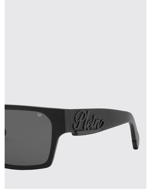 Philipp Plein Gray Rectangular Acetate Shield Sunglasses for men