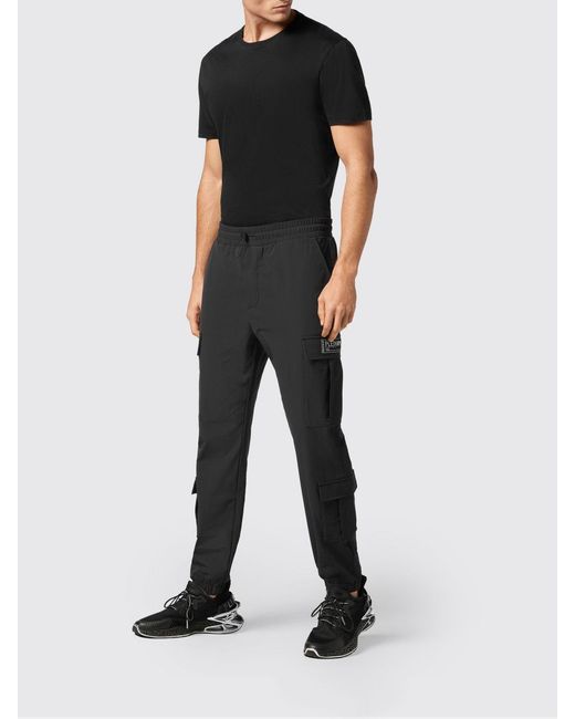 Philipp Plein Black Slim Fit Cargo Jogging Trousers for men