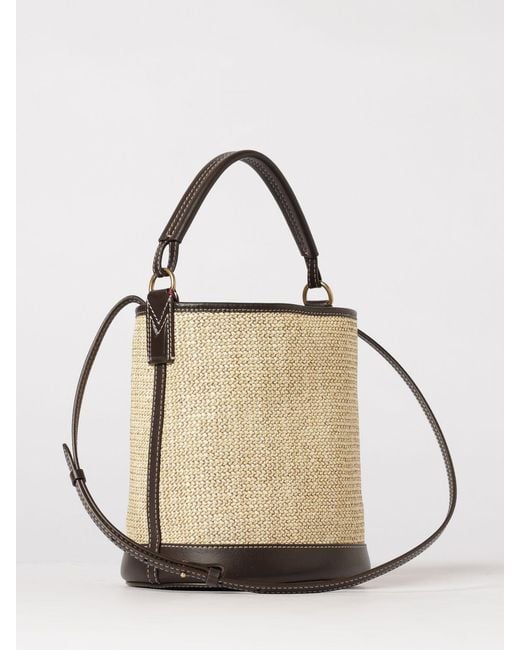 Antonio Marras Natural Straw And Leather Bucket Bag With Pouch