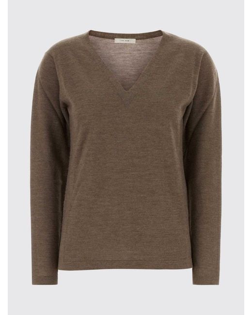 The Row Brown V-Neck Jumper