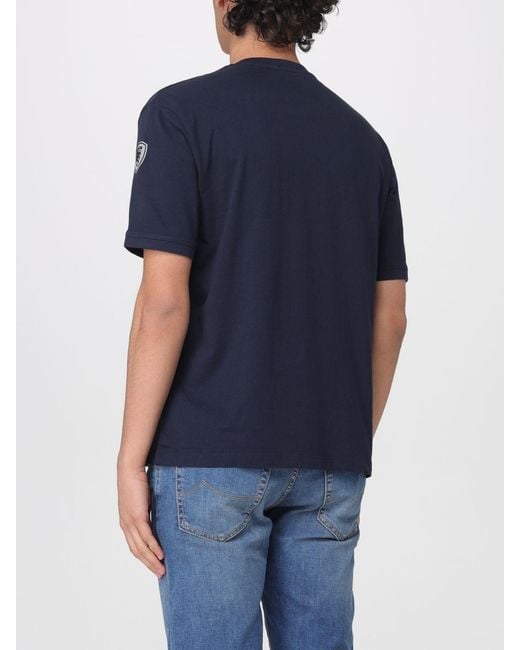 Blauer Blue Cotton T-Shirt With Logo for men