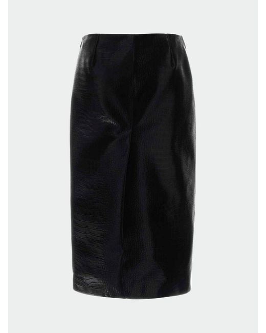 Gucci Black Midirock Aus Pythonleder