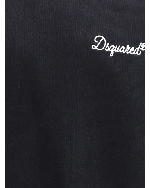 DSquared² Blue Cotton Crewneck Sweatshirt With Logo for men