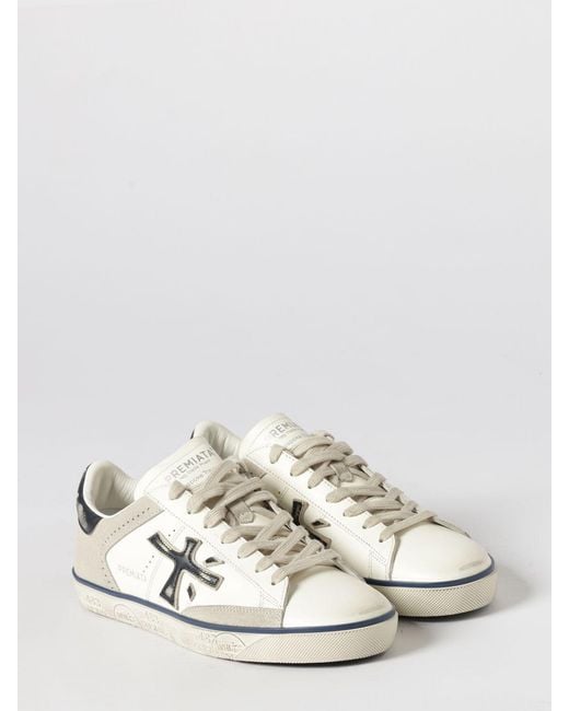 Premiata White Steven Suede Sneakers