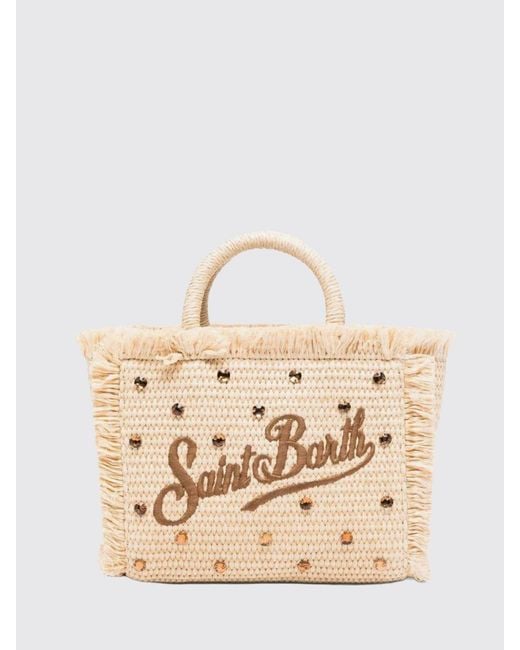 Mc2 Saint Barth Natural Vanity Raffia Bag With Animalier Jacquard Pattern