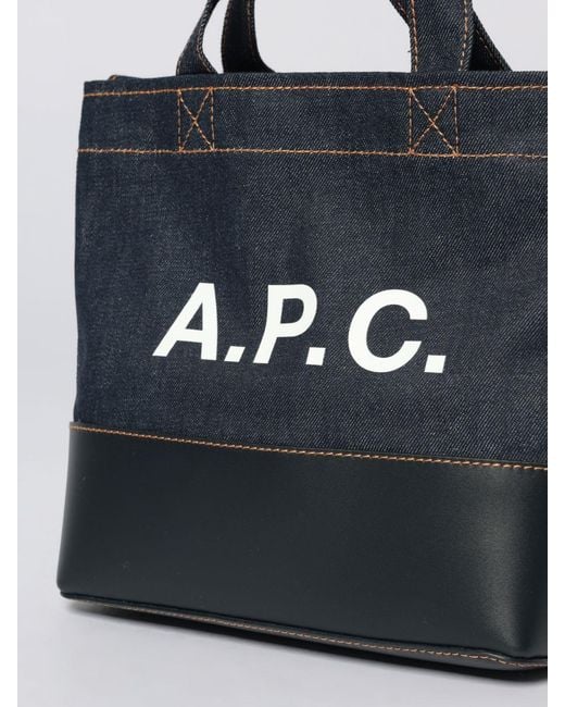 A.P.C. Black Axel Mini Denim Tote Bag for men