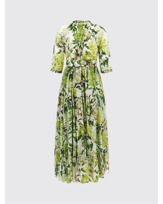Samantha Sung Green Eden A-Line Floral Print Cotton Midi Dress
