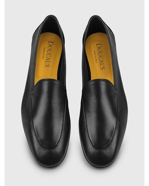 Doucal's Black Leather Loafers