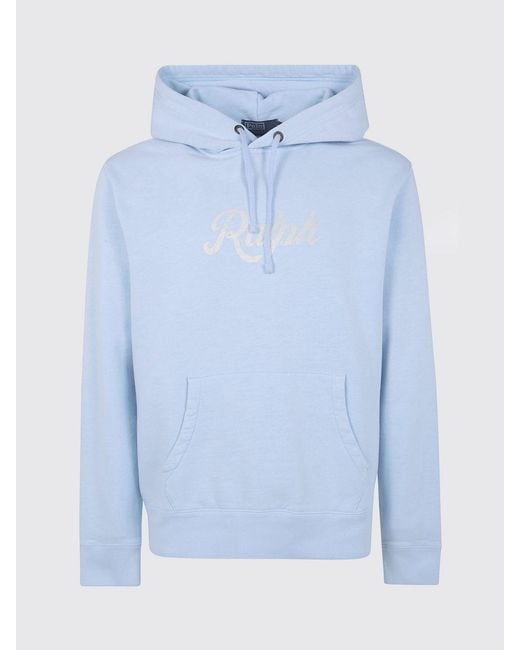Polo Ralph Lauren Blue Cotton Blend Hoodie for men