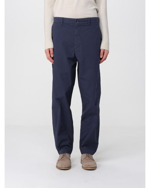 Barena Blue Stretch Cotton Trousers for men