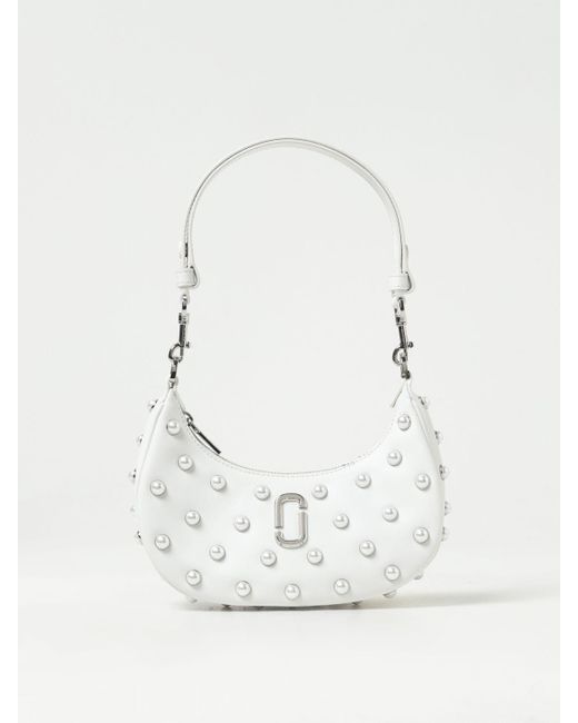 Marc Jacobs White The Curve Bag In Leather With Synthetic Pearls