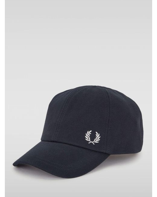 Cappello in cotone con logo ricamato di Fred Perry in Blue da Uomo