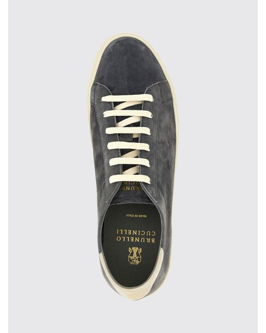 Brunello Cucinelli White Suede Sneakers for men