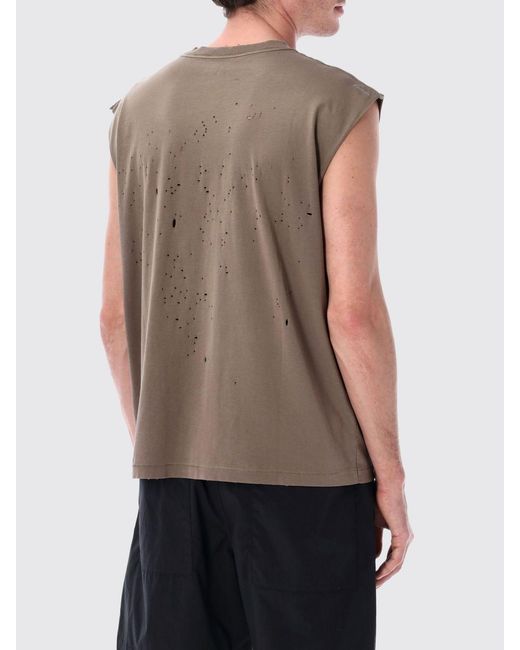 Satisfy Brown Polyester Logo Tank Top for men