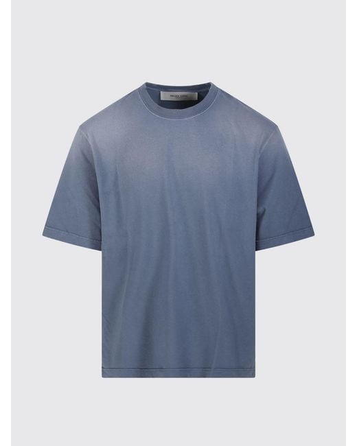 Golden Goose Deluxe Brand Blue Relaxed Fit Cotton Jersey T-Shirt With Logo Patch for men