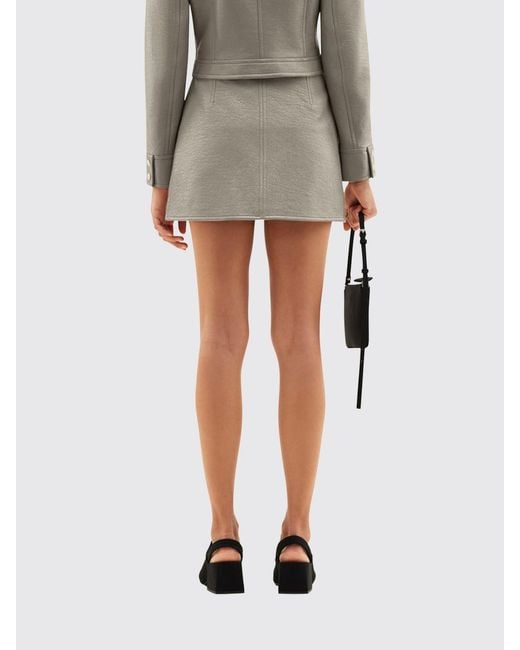 Courreges Gray CourrÈ Ges Coated Cotton Mini Skirt