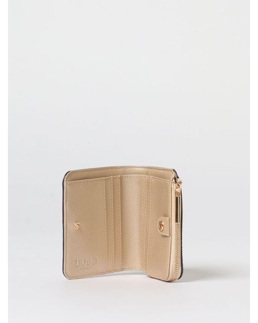 Liu Jo Natural Grained Leather Wallet With Logo