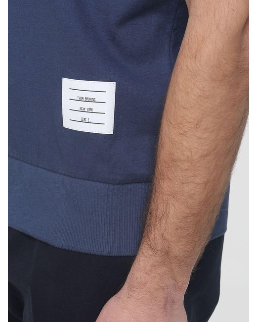 Thom Browne Blue 4-Bar Cotton T-Shirt for men