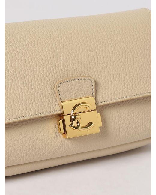 Coccinelle Natural C-Me Lock Mini Hammered Leather Bag
