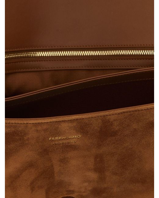 Ferragamo Brown Suede Bag
