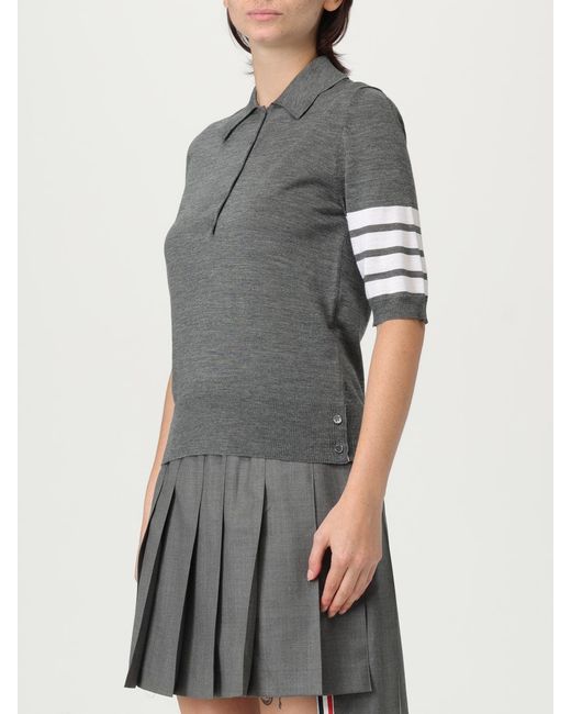 Thom Browne Gray Virgin Wool Polo Shirt