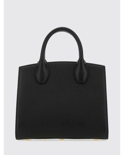 Ferragamo Black Studio Box Bag Leather Handbag