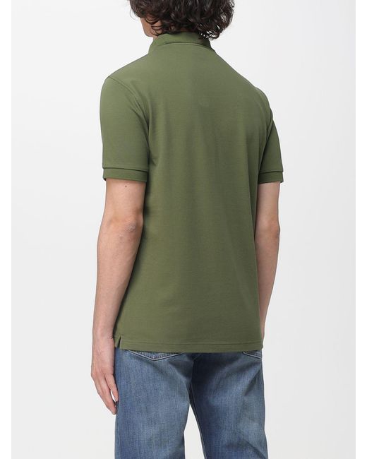 Sun 68 Green Cotton Logo Polo Shirt for men