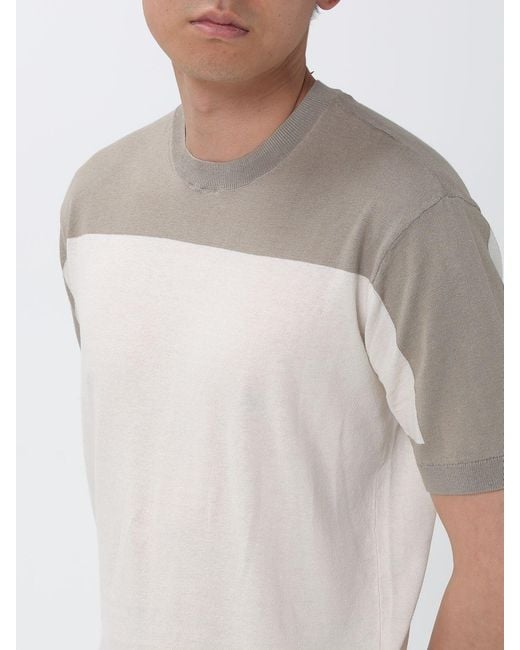 ARMANI EXCHANGE Gray Two Tone Linen And Cotton Crew Neck Sweater for men