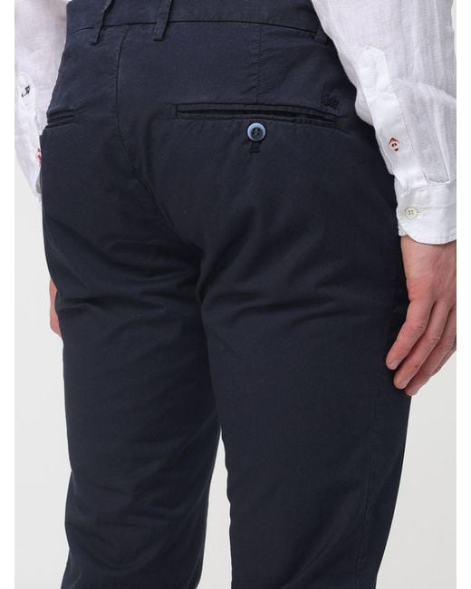 Mason's Blue Stretch Cotton Chino Trousers for men