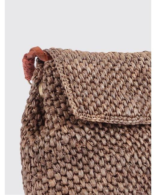 IBELIV Brown Zaz Woven Raffia Tote Bag