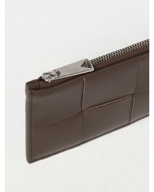 Bottega Veneta Brown Credit Card Holder In Leather for men