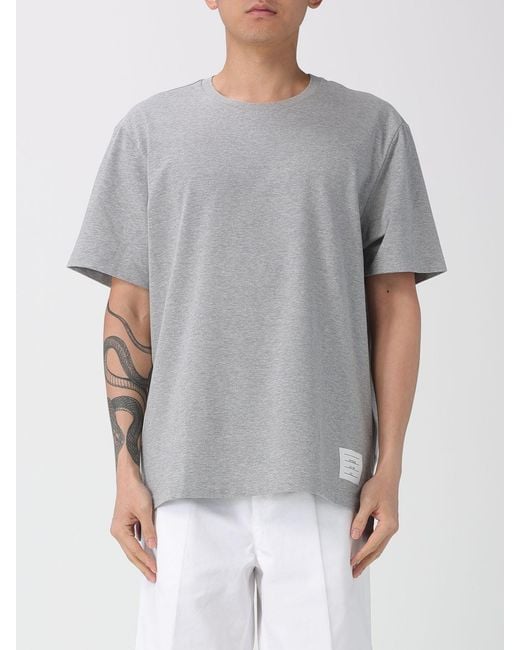 Thom Browne Gray Basic Cotton T-Shirt for men