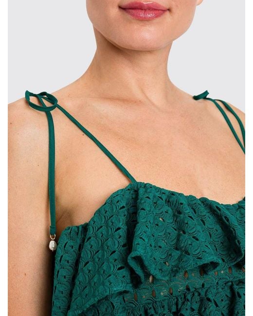 Twinset Blue Perforated Knit Top